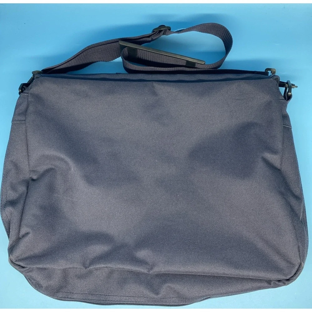 U.S. AIR FORCE Messenger Bag Logo Blue Canvas Laptop Adjustable Strap Expandable